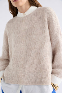 Elk Agna Pattern Sweater Ecru