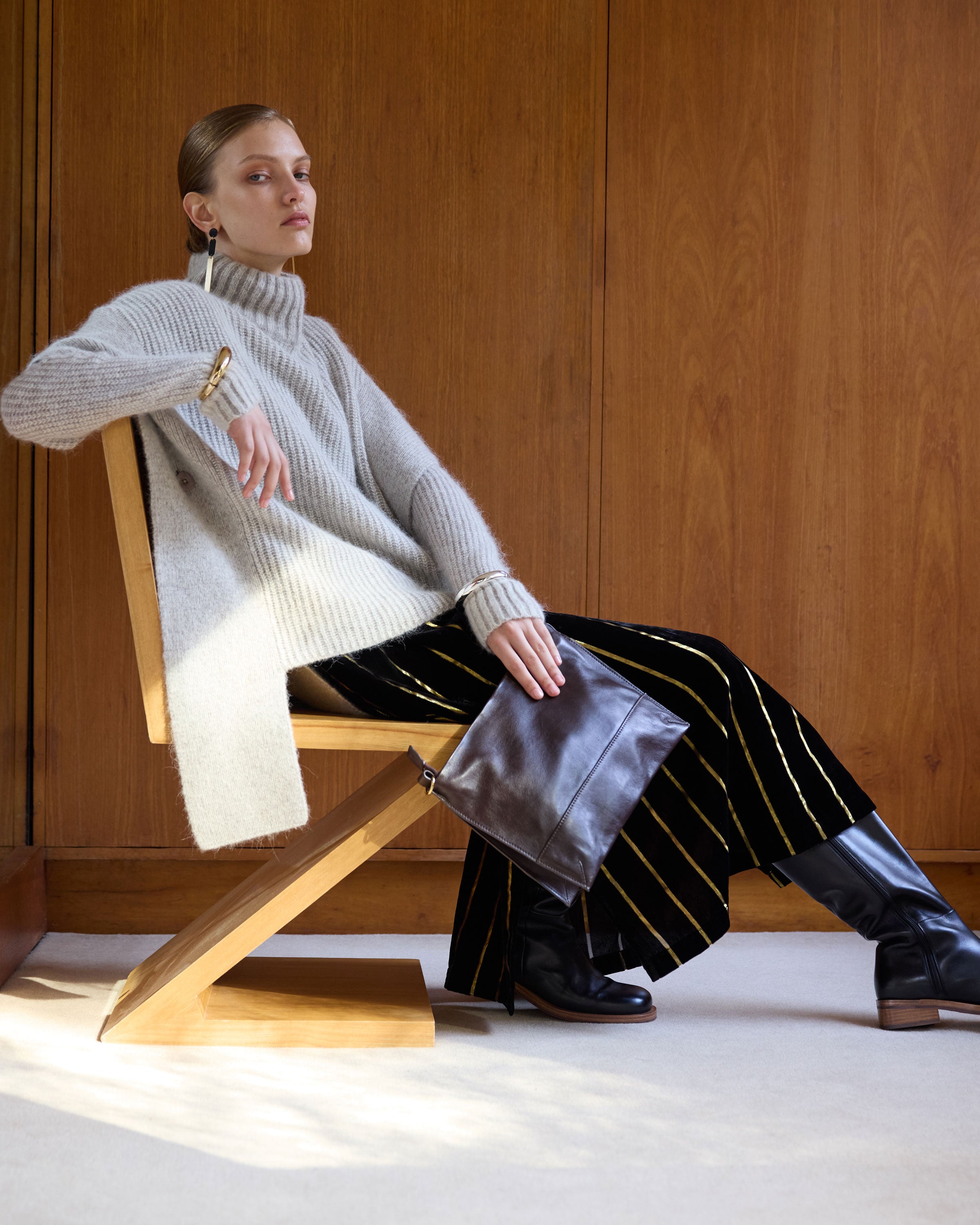 Elk Aleph Poncho Oatmeal Melange