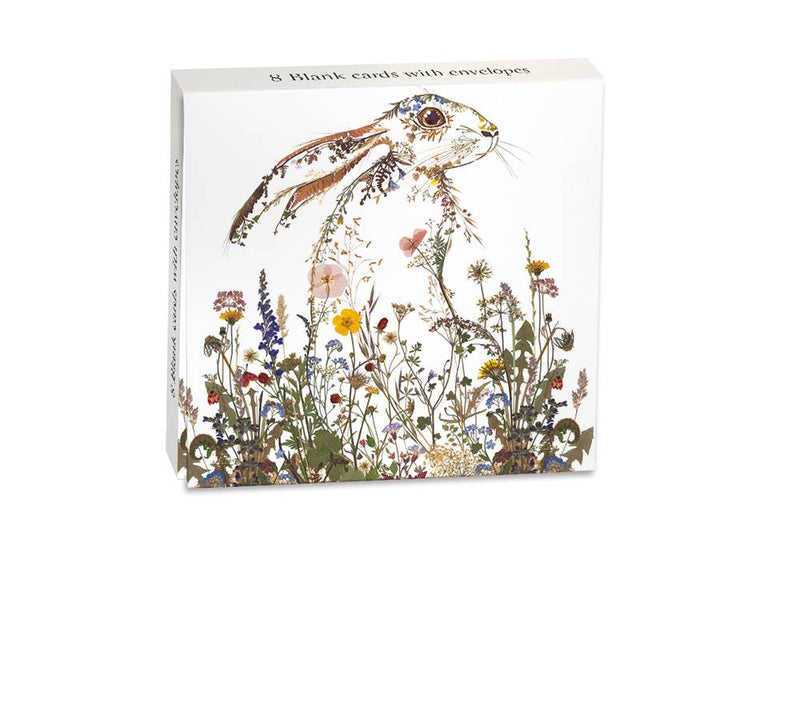 Mini Notecards 8 Pack: Wildflower Hare