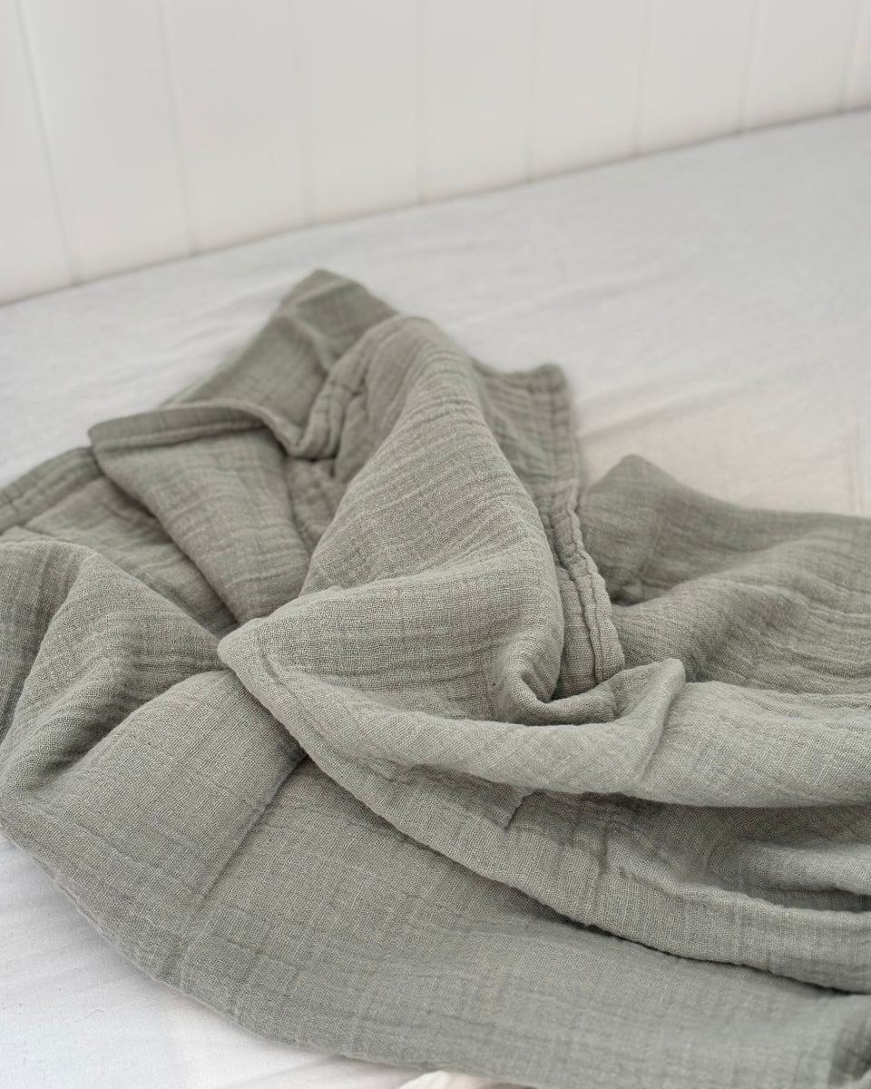 Babu Muslin Swaddle Blanket Sage