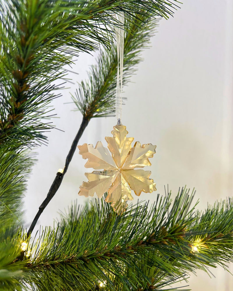 Crystal Snowflake Ornament Champagne