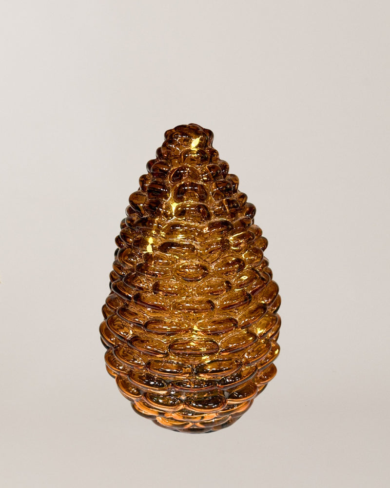 Light-Up Glass Pinecone Amber