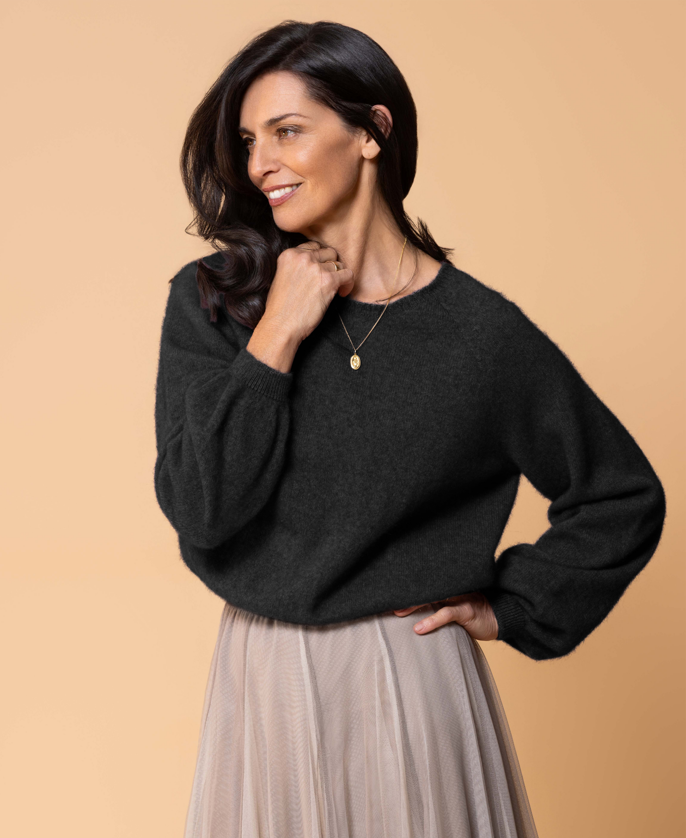 Noble Wilde Bellow Sleeve Sweater Black