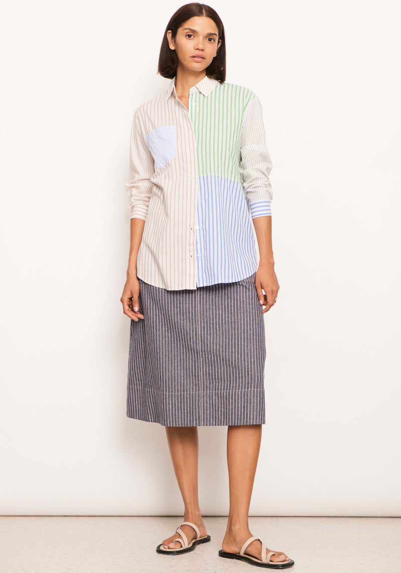 Pol Raydel Denim Skirt Pinstripe