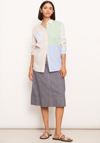 Pol Raydel Denim Skirt Pinstripe