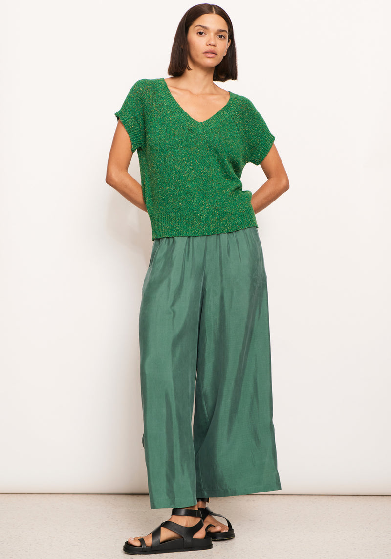 Pol Rig Knit Top Green