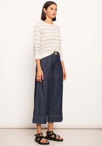 Pol Lido Lurex Knit Pebble/Turqoise Stripe