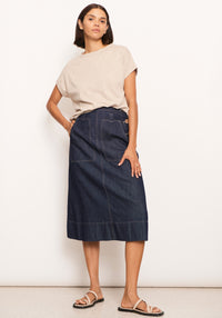 Pol Raydel Denim Skirt Dark Wash