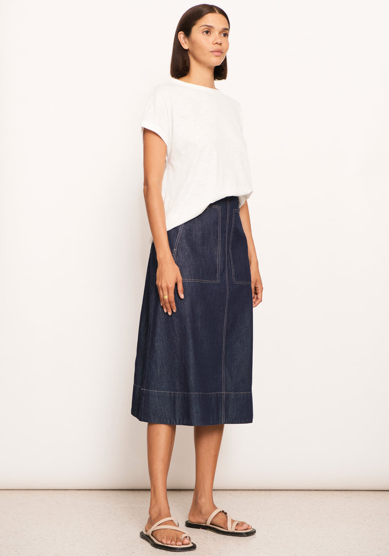 Pol Raydel Denim Skirt Dark Wash