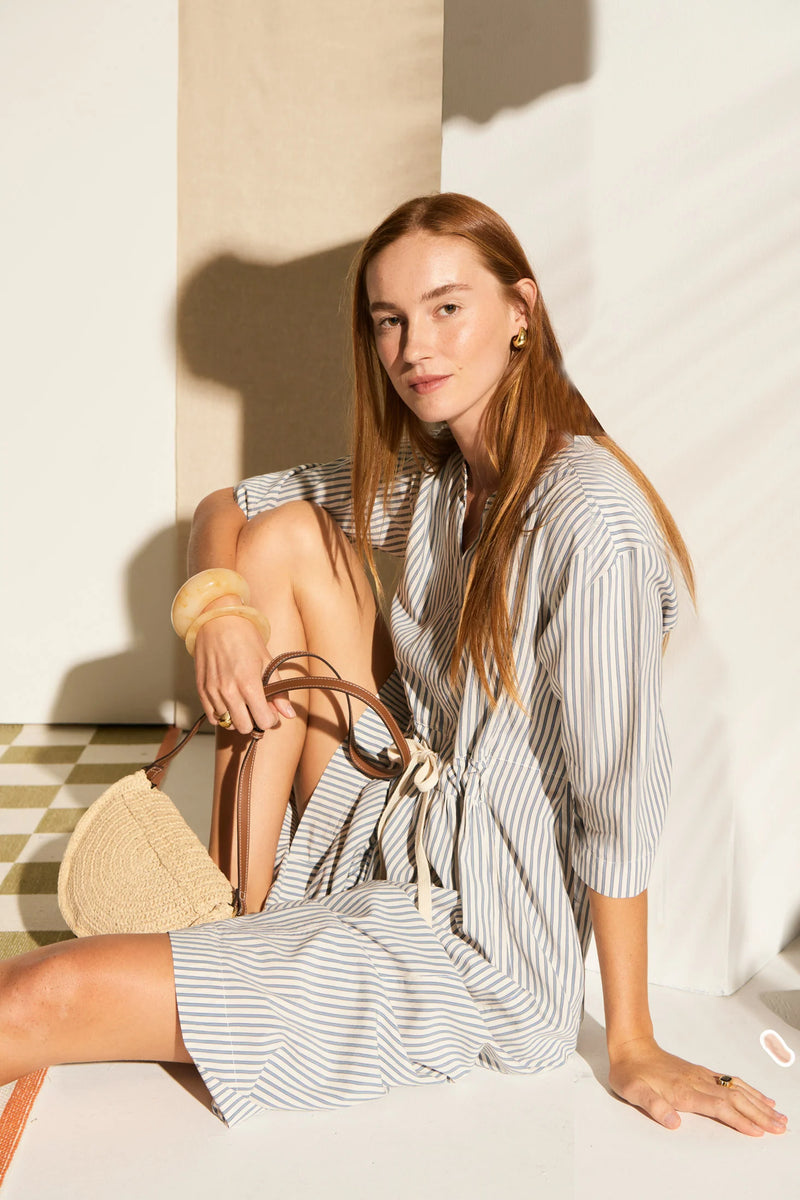 Pol Vera Shirt Dress Blue Stripe