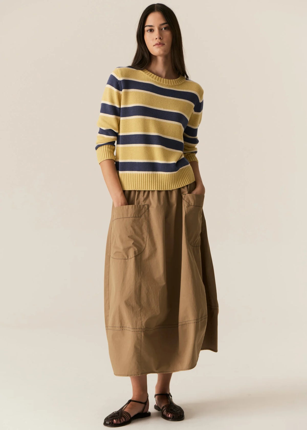 Pol Avrid Bubble Skirt Khaki