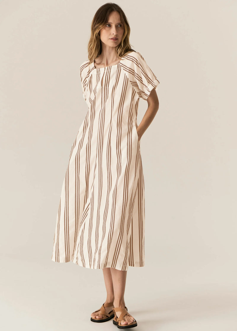 Pol Parc Dress Camel Stripe