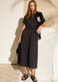 Pol Avrid Drawcord Dress Ink