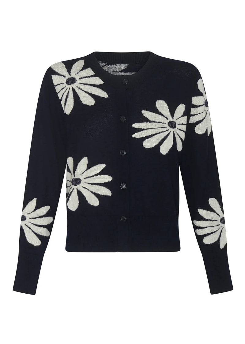 Pol Lask Daisy Cardigan Ink/Ecru