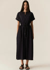 Pol Avrid Drawcord Dress Ink