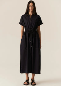 Pol Avrid Drawcord Dress Ink