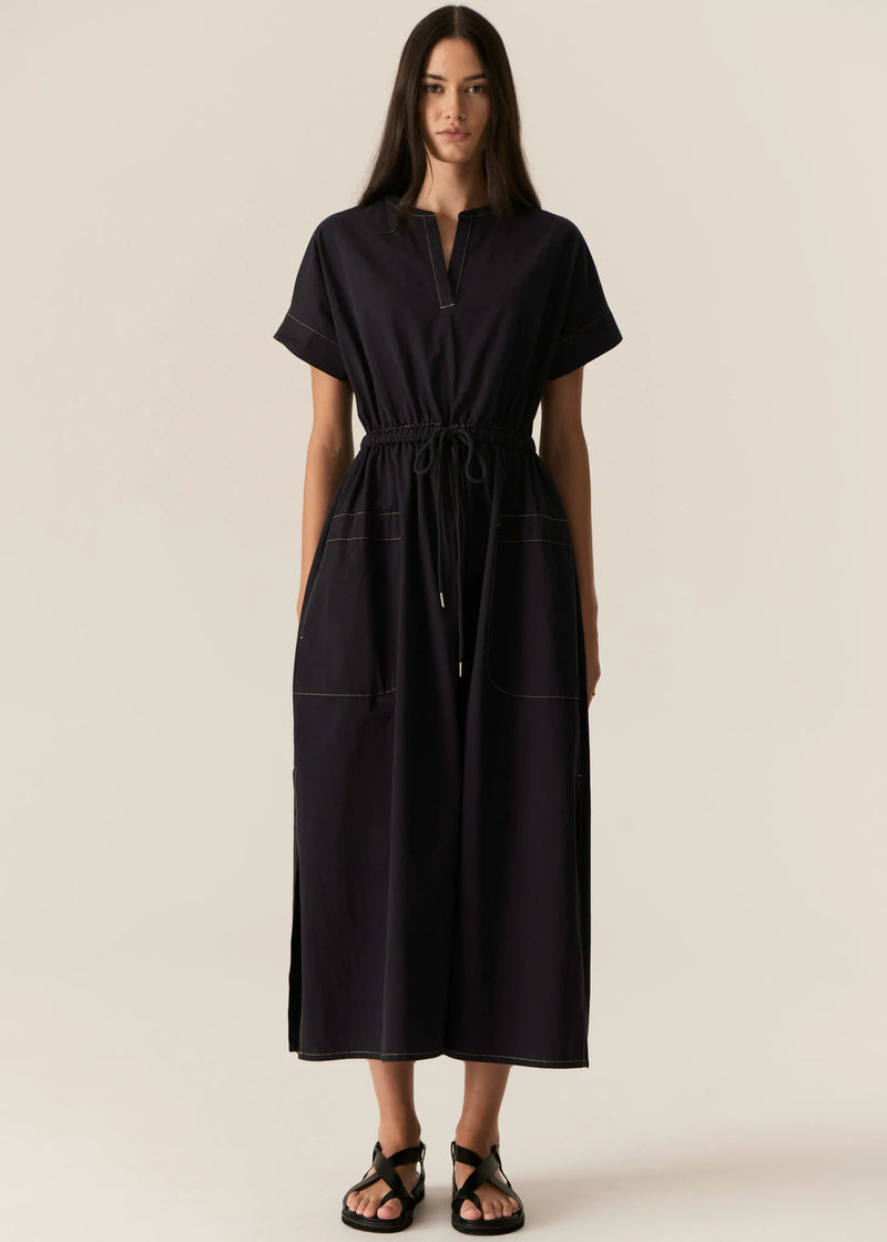 Pol Avrid Drawcord Dress Ink