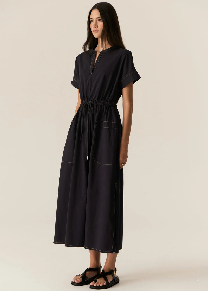 Pol Avrid Drawcord Dress Ink