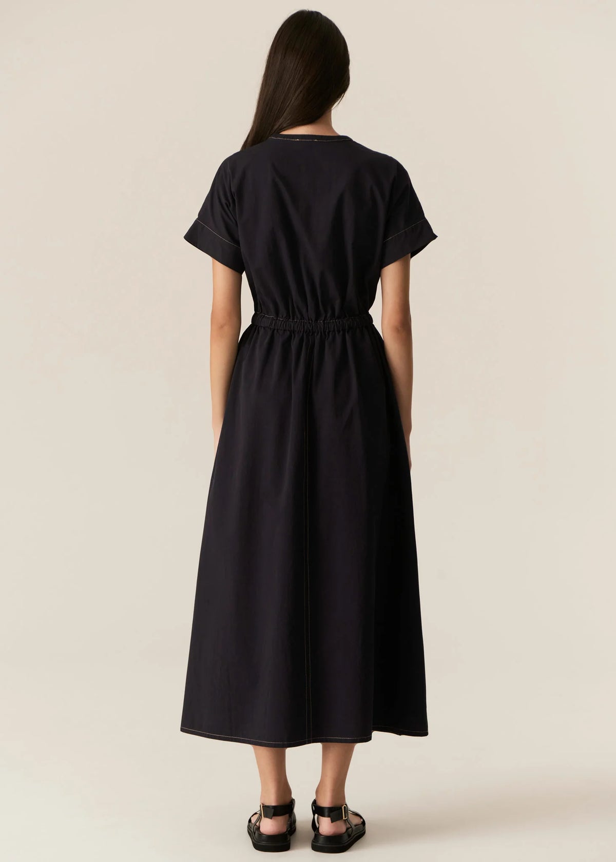 Pol Avrid Drawcord Dress Ink