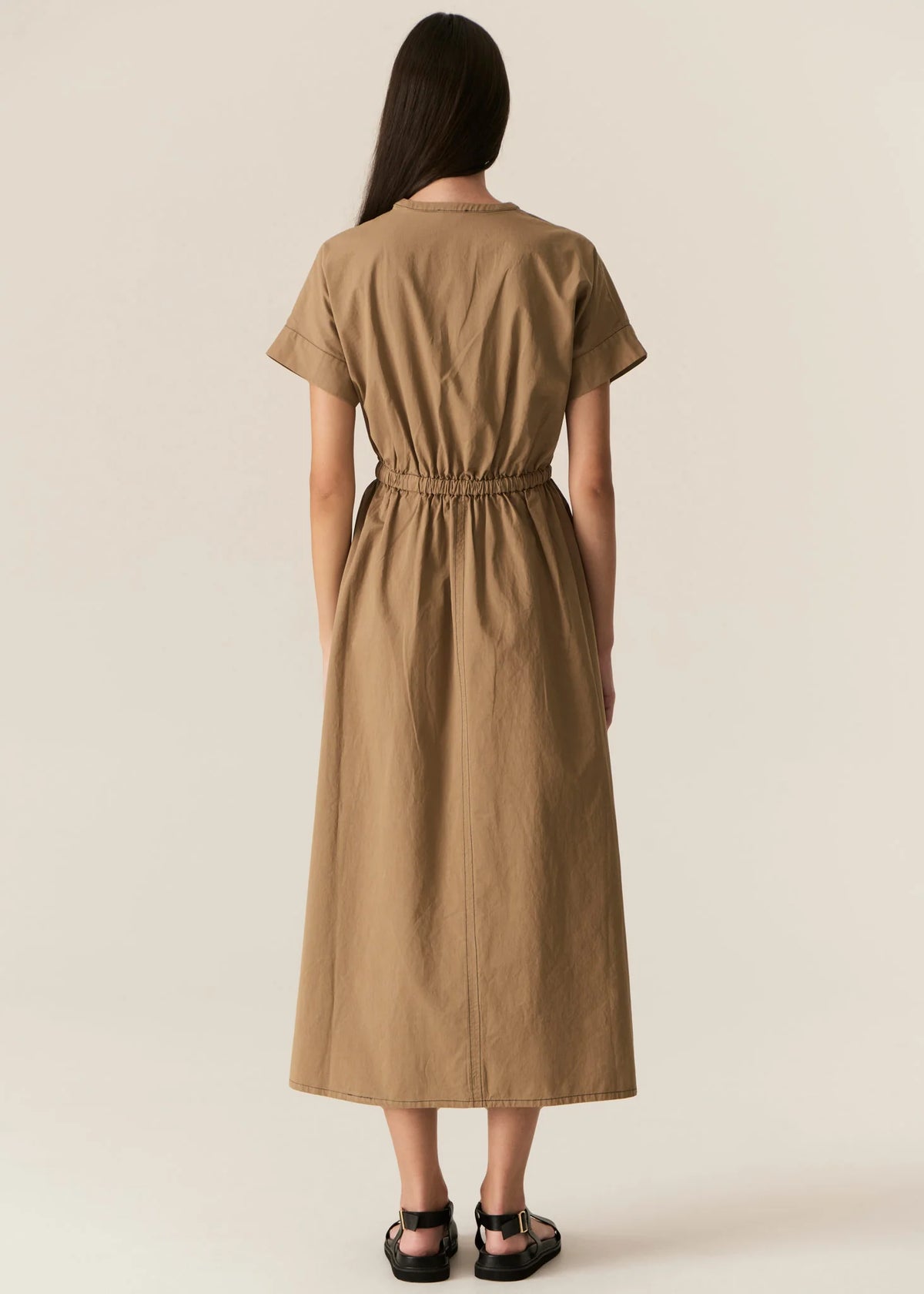 Pol Avrid Drawcord Dress Khaki