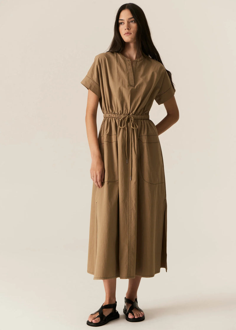 Pol Avrid Drawcord Dress Khaki