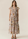Pol Marla Print Shirred Dress