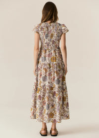 Pol Marla Print Shirred Dress