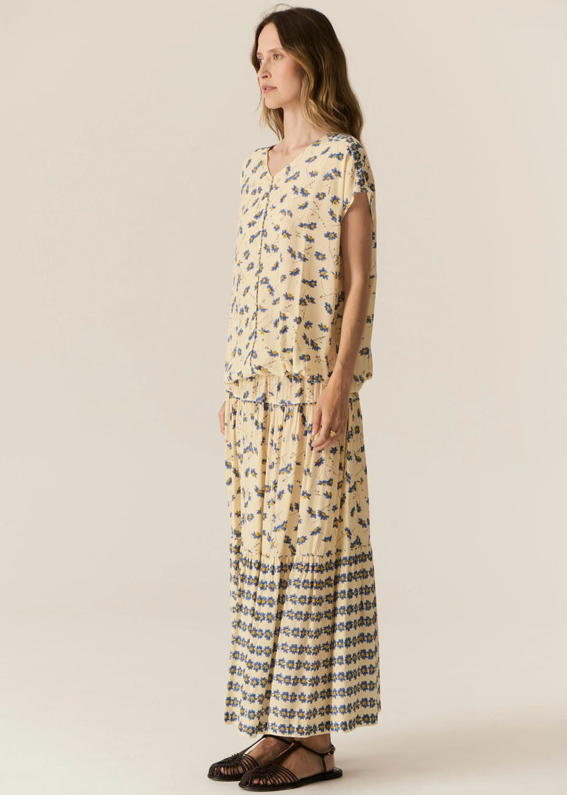 Pol Lienne Print Drawcord Top
