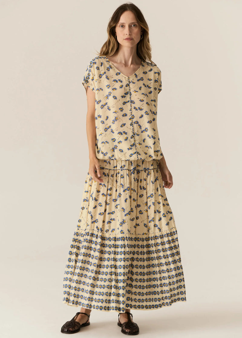 Pol Lienne Print Drawcord Top