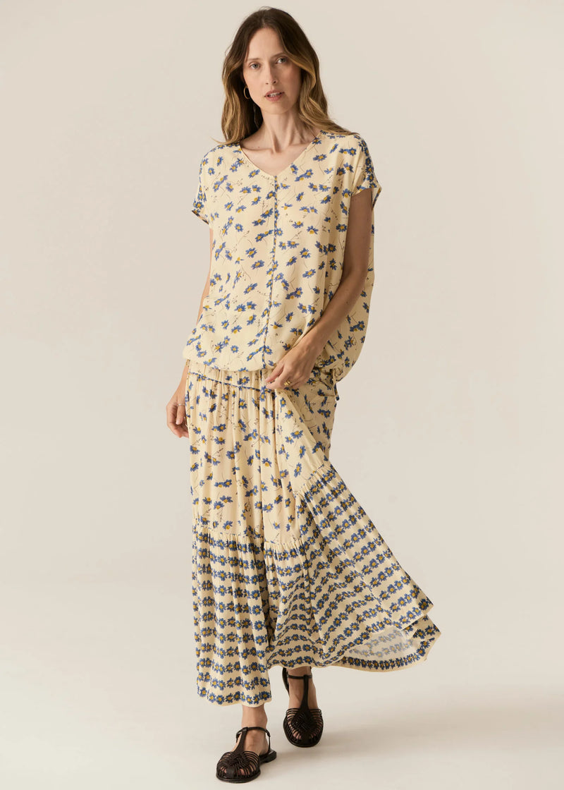 Pol Lienne Print Drawcord Top