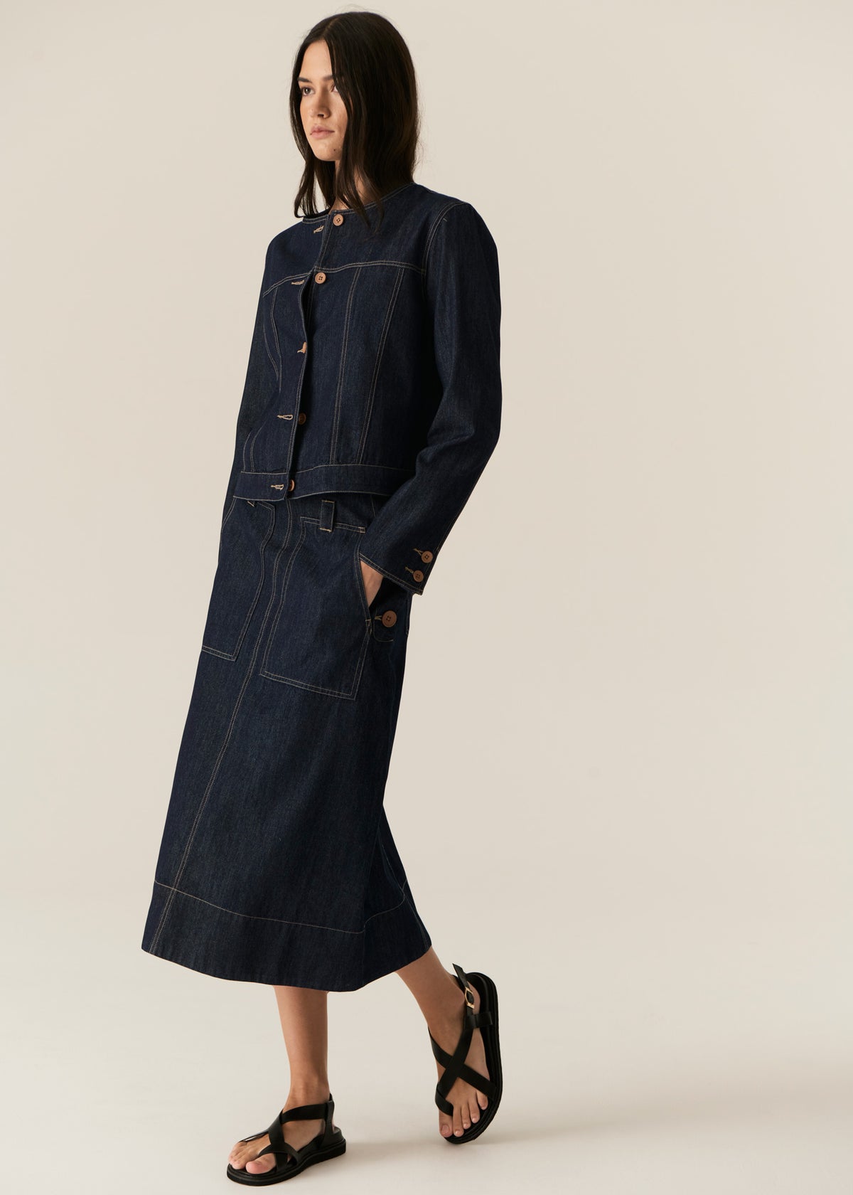 Pol Carsen Skirt Dark Wash