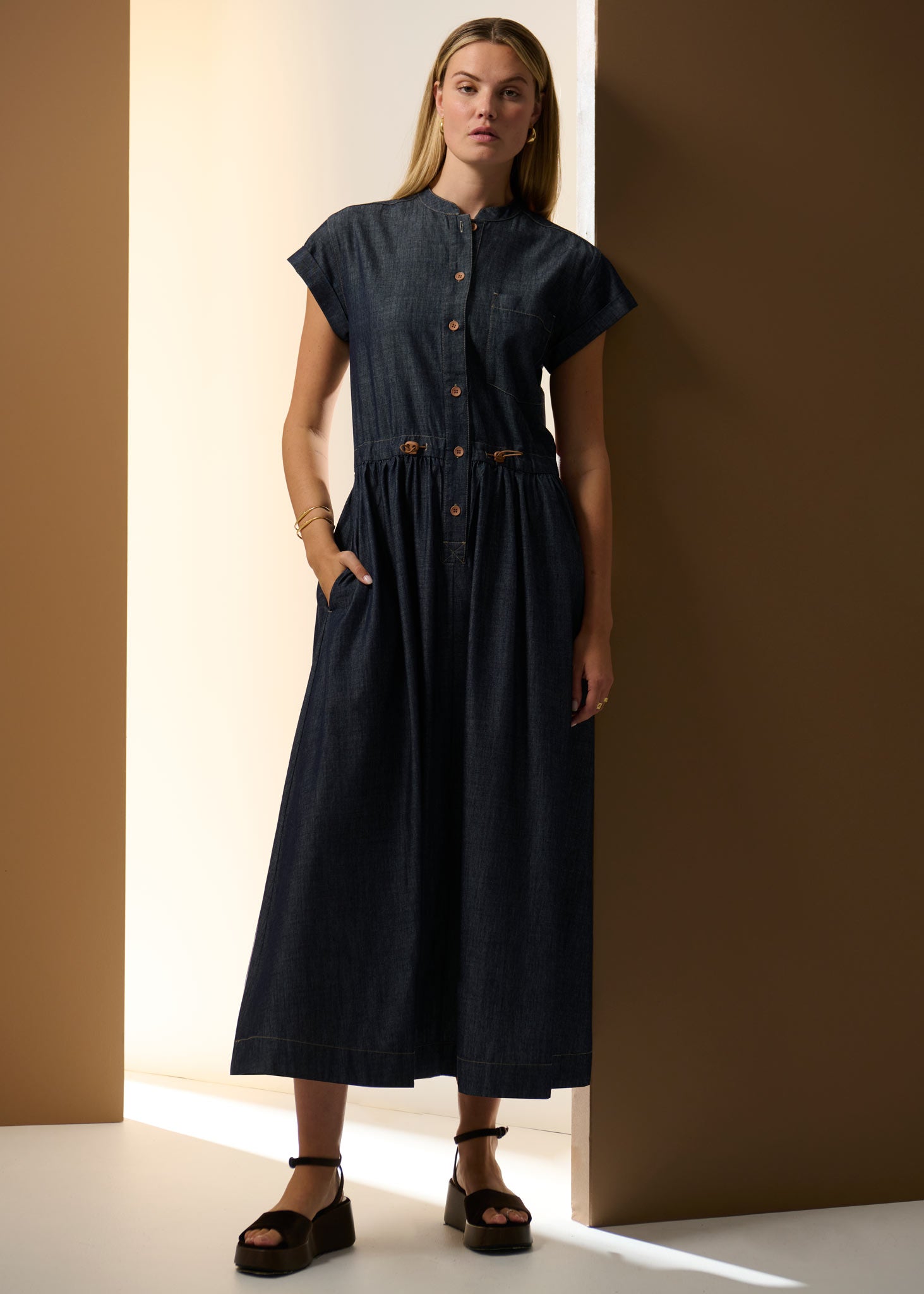 Pol Muhle Shirt Dress Denim Indigo