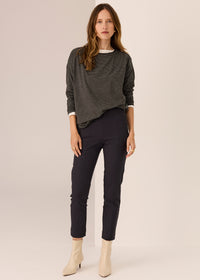 Pol Mannix Stripe Long Sleeve Tee Black/Charcoal