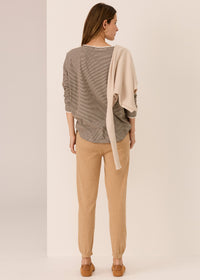 Pol Mannix Stripe Long Sleeve Tee Chocolate/Pebble