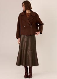 Pol Cohen Cropped Wool Coat Walnut