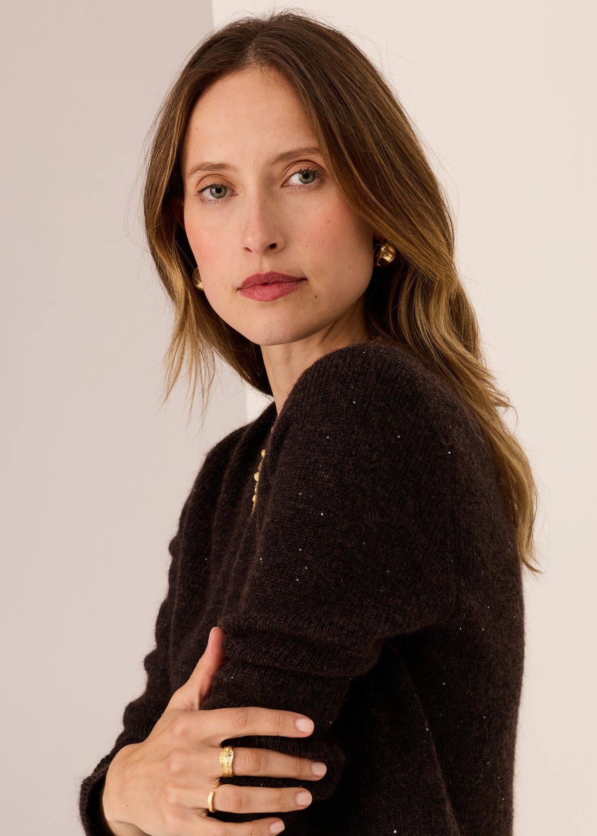 Pol Zane Baby Sequin Knit Chocolate