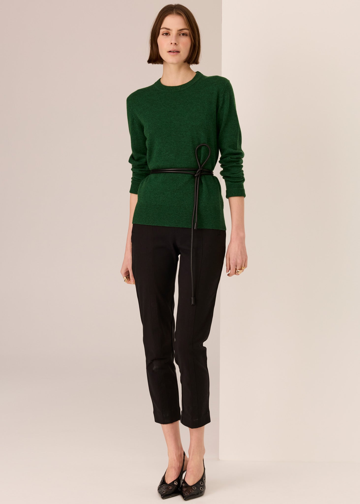 Pol Orson Crew Knit Green