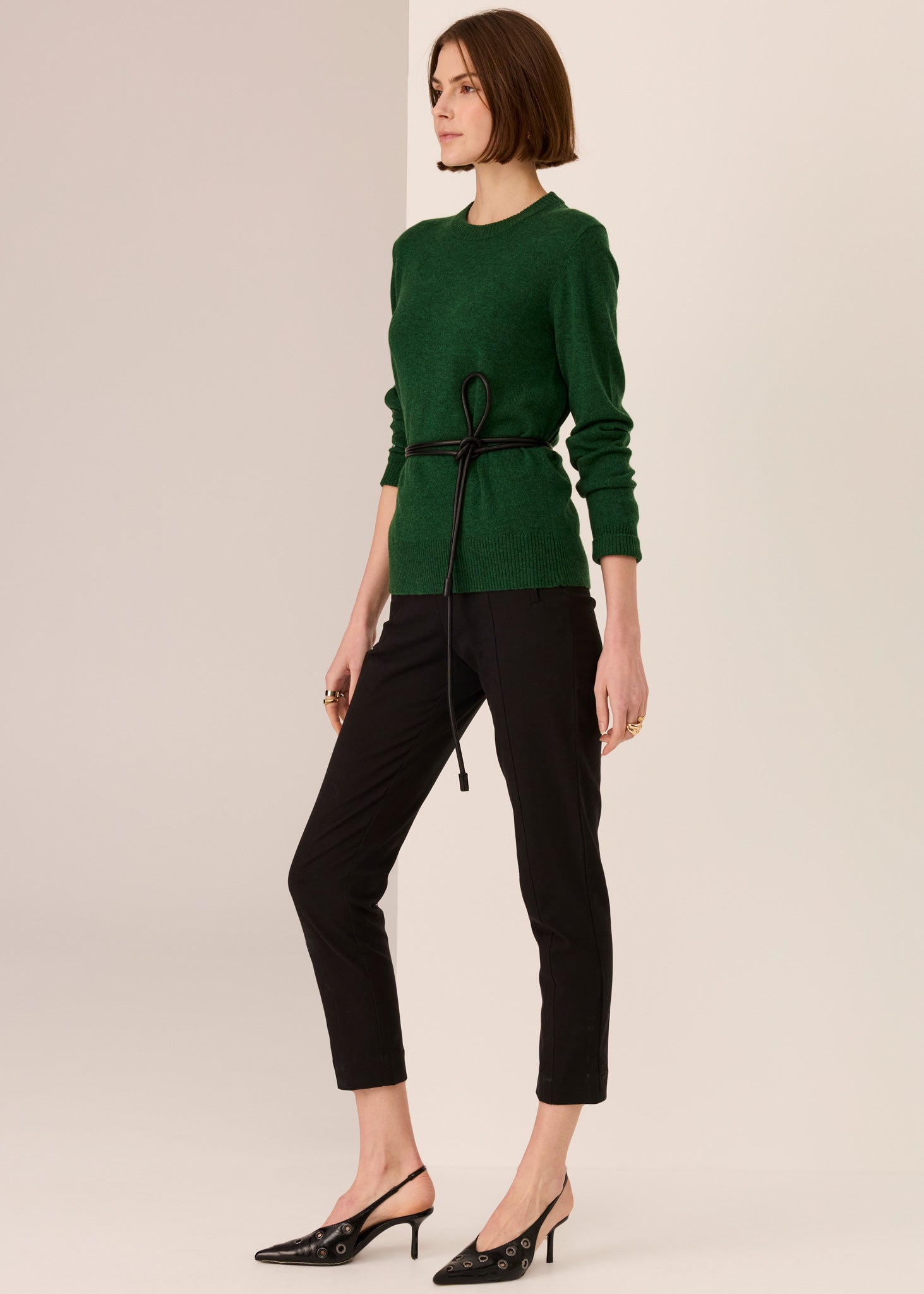 Pol Orson Crew Knit Green