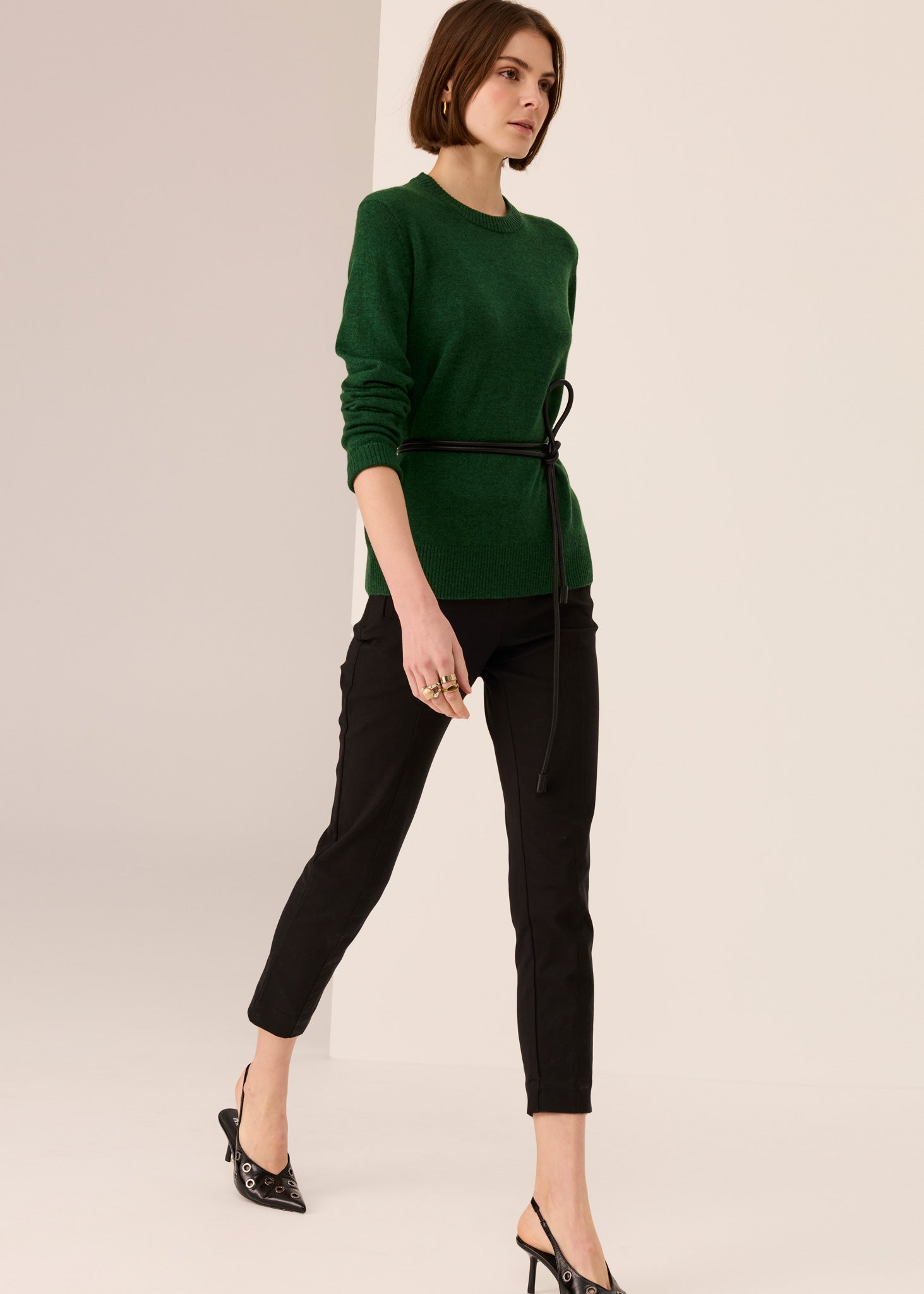 Pol Orson Crew Knit Green