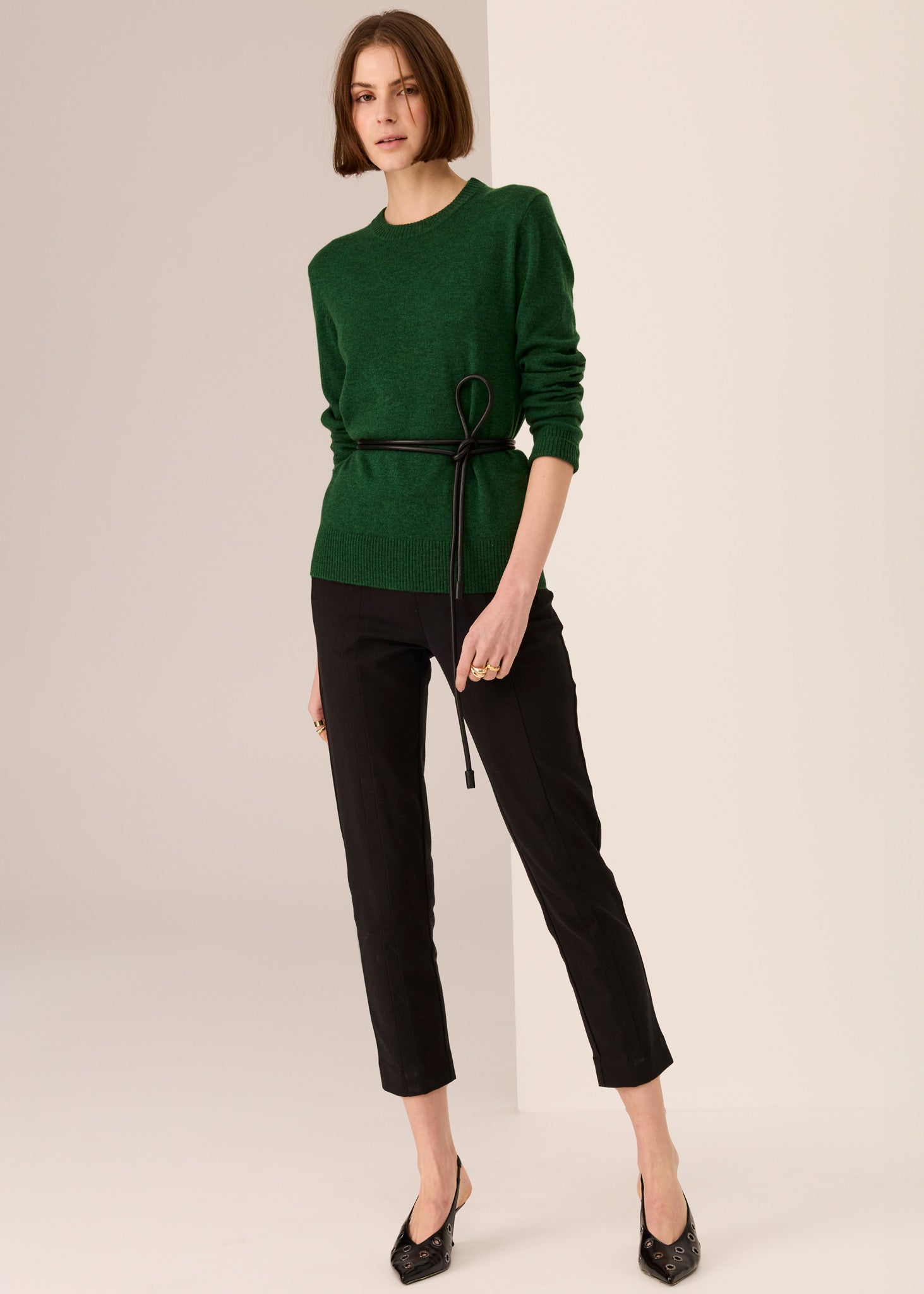 Pol Orson Crew Knit Green