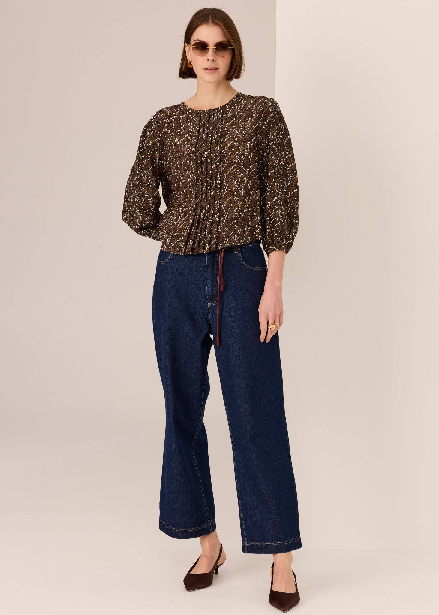 Pol Mae Silk Top Bud Print