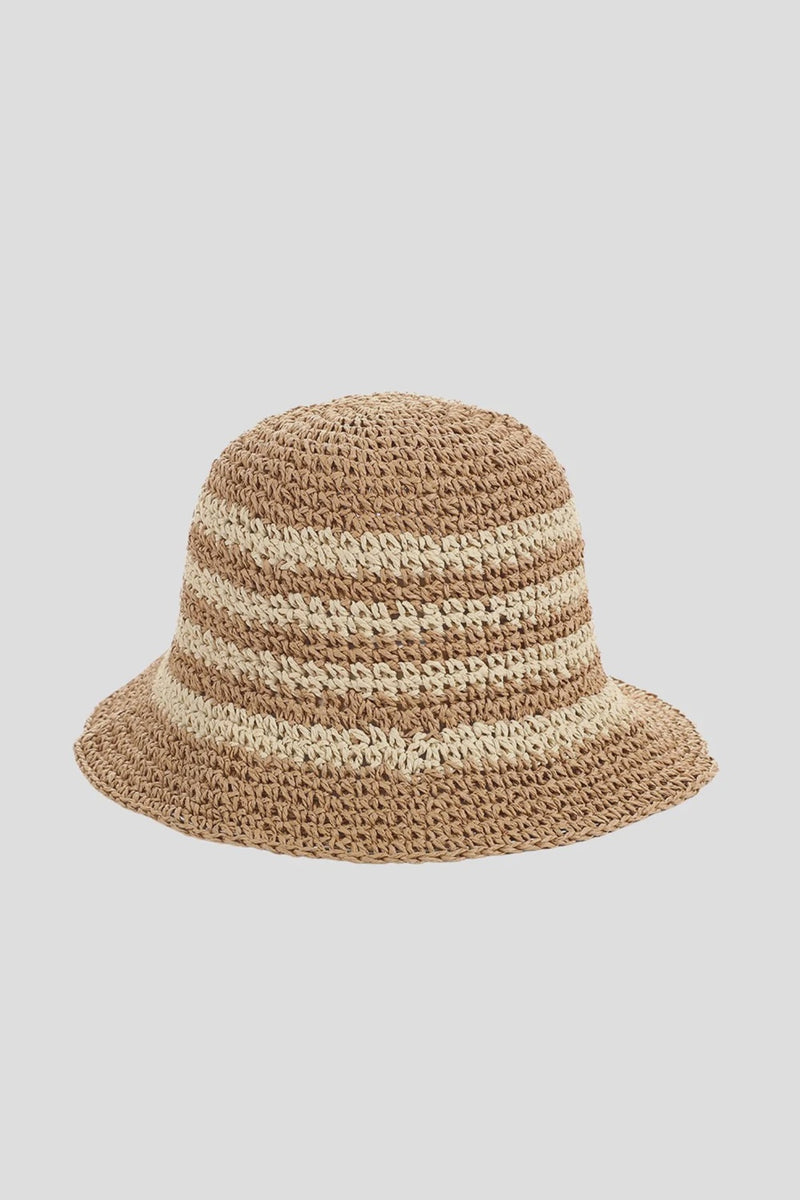 Anitgone Sol Straw Bucket Hat Khaki/Beige