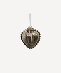 Ornate Glass Heart (Silver)