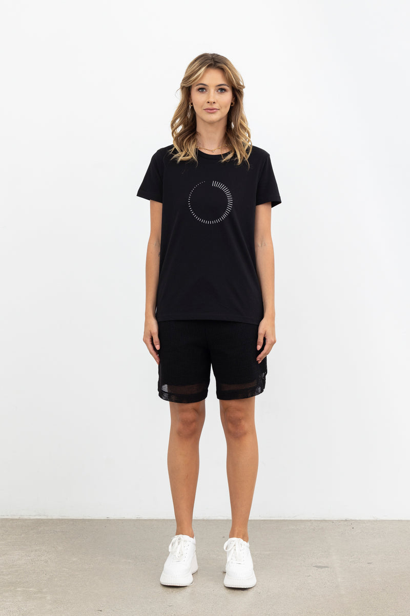 X.LAB Timer Tee Black (White Print)