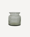 Wide Ribbed Glass Vase