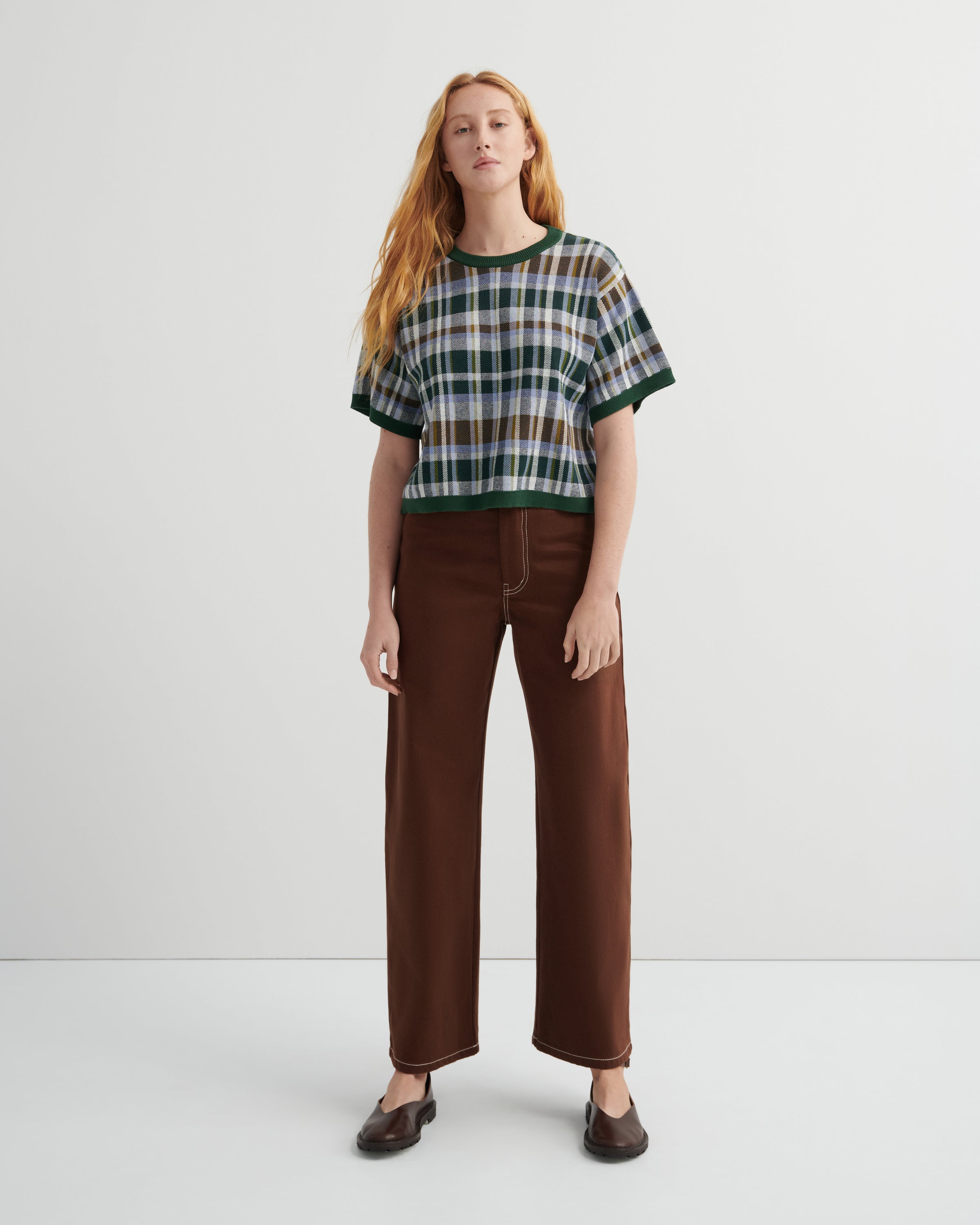 Kowtow Chequered Tee Forest