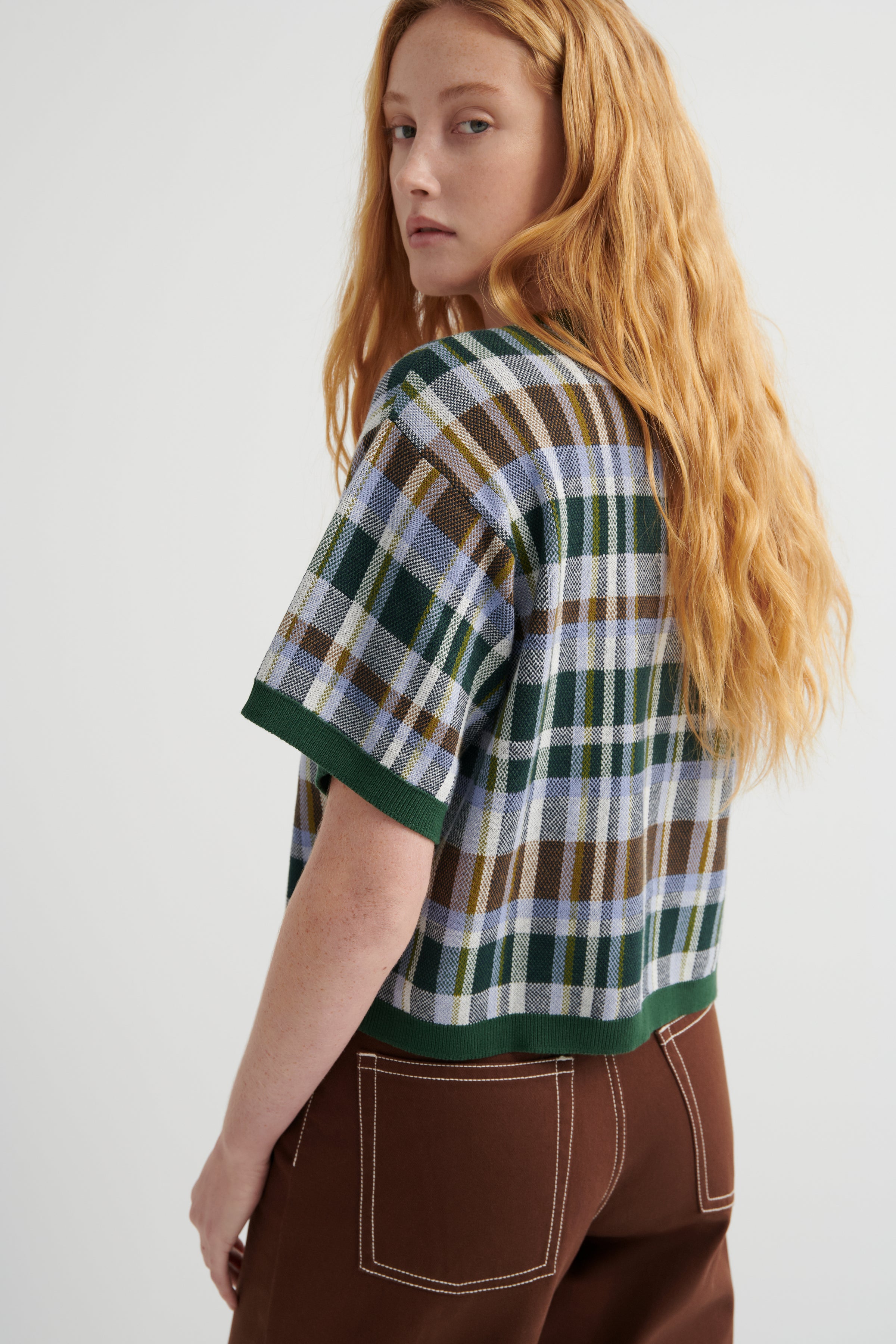 Kowtow Chequered Tee Forest