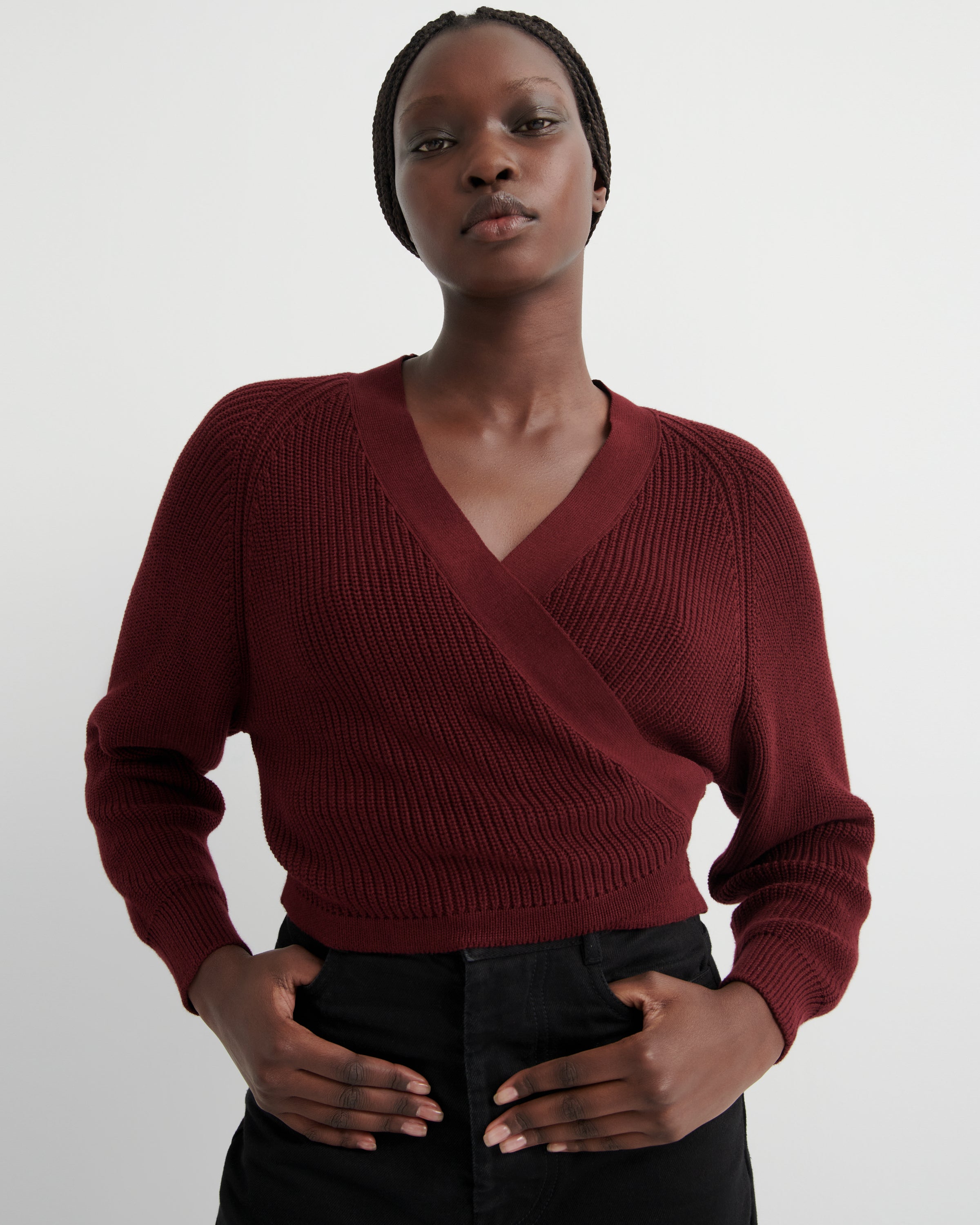 Kowtow Composure Cardigan Maroon