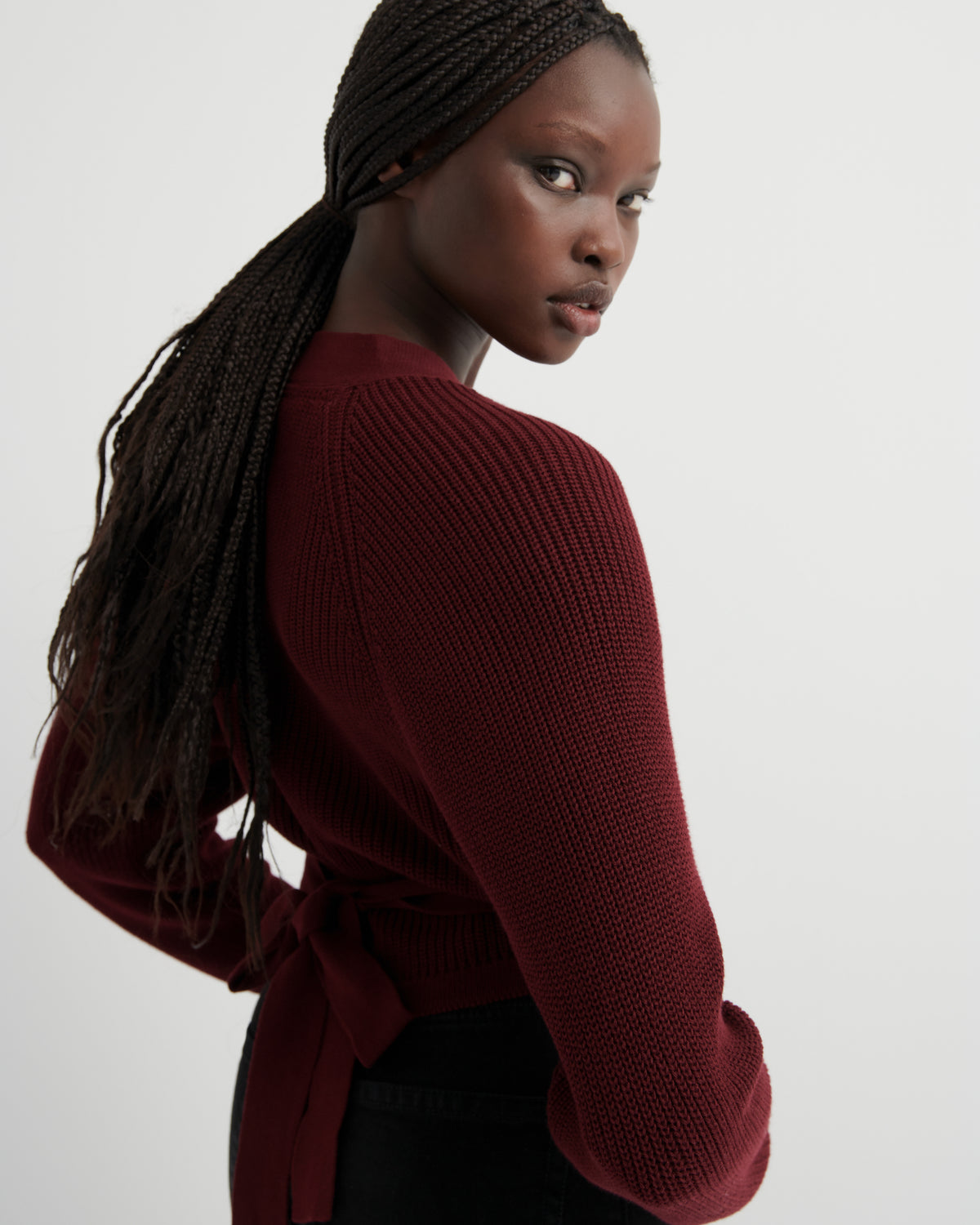 Kowtow Composure Cardigan Maroon