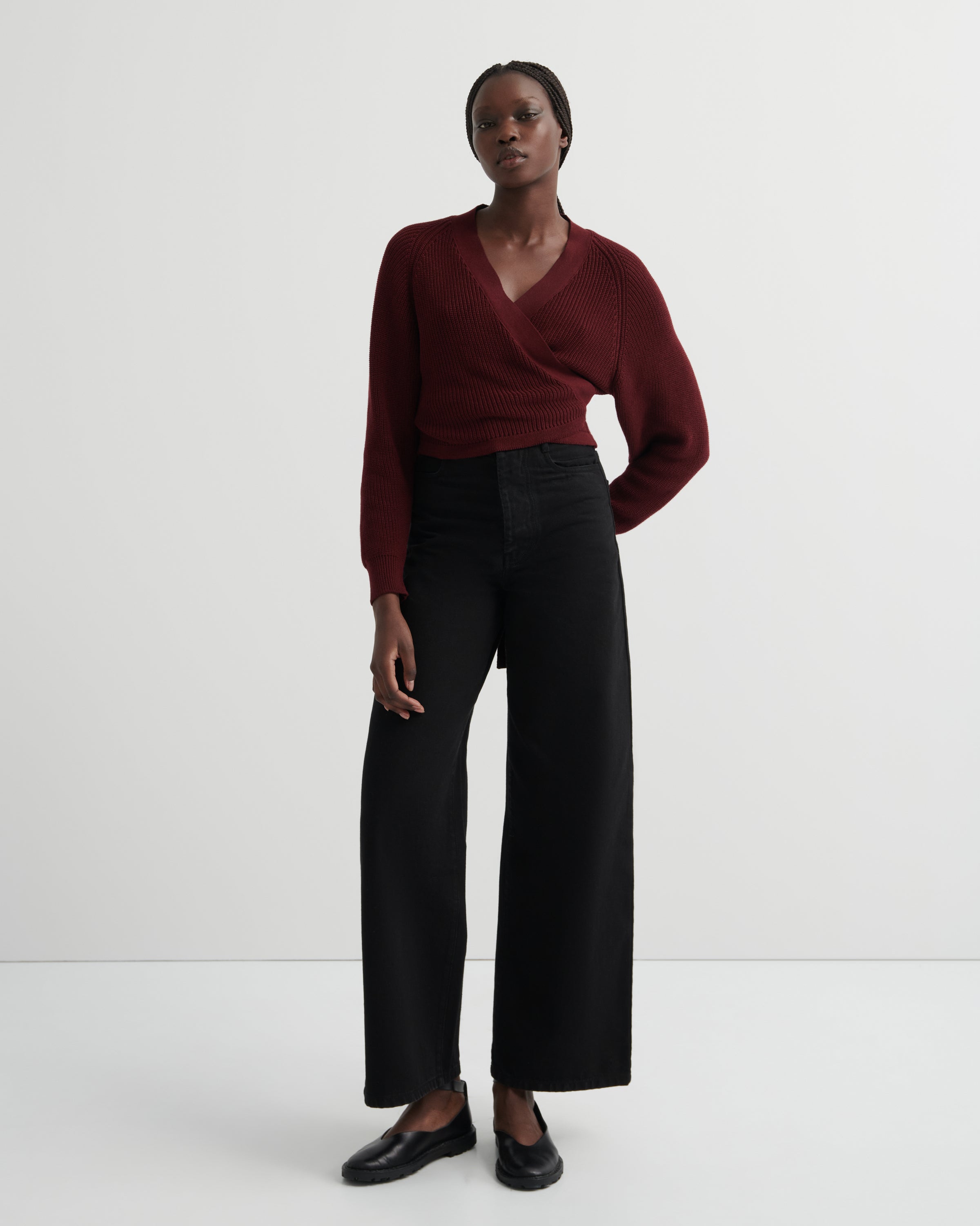 Kowtow Composure Cardigan Maroon